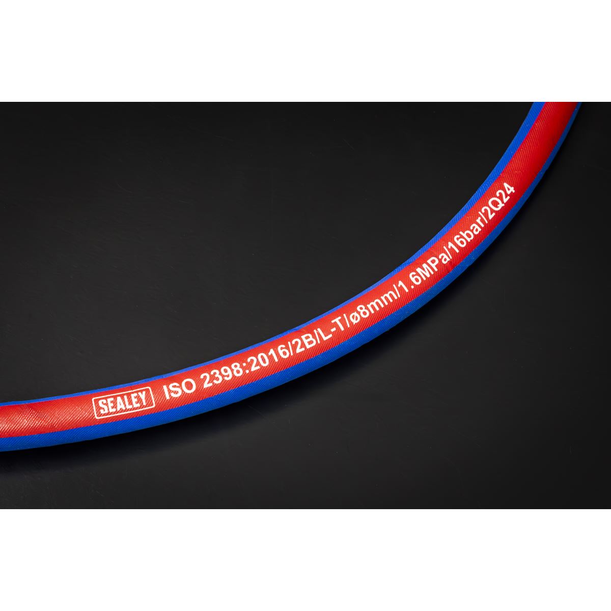 Sealey Air Hose 5m x Ø8mm with 1/4"BSP Unions Extra-Heavy-Duty