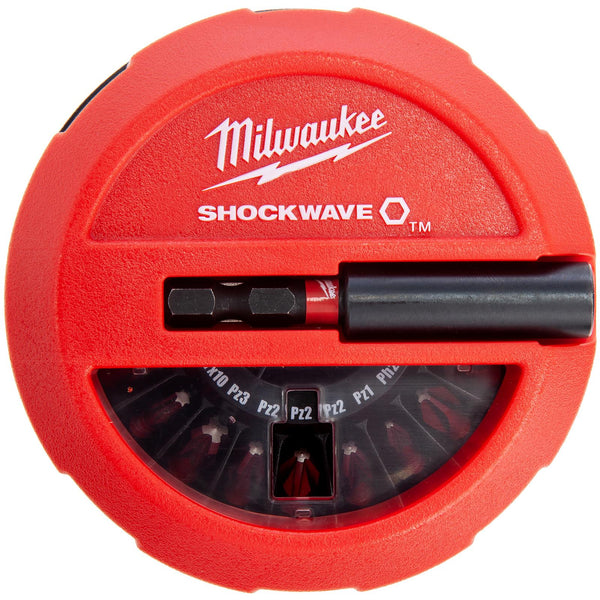 Milwaukee Right Angle Drill Attachment SHOCKWAVE Impact Duty 11 Piece