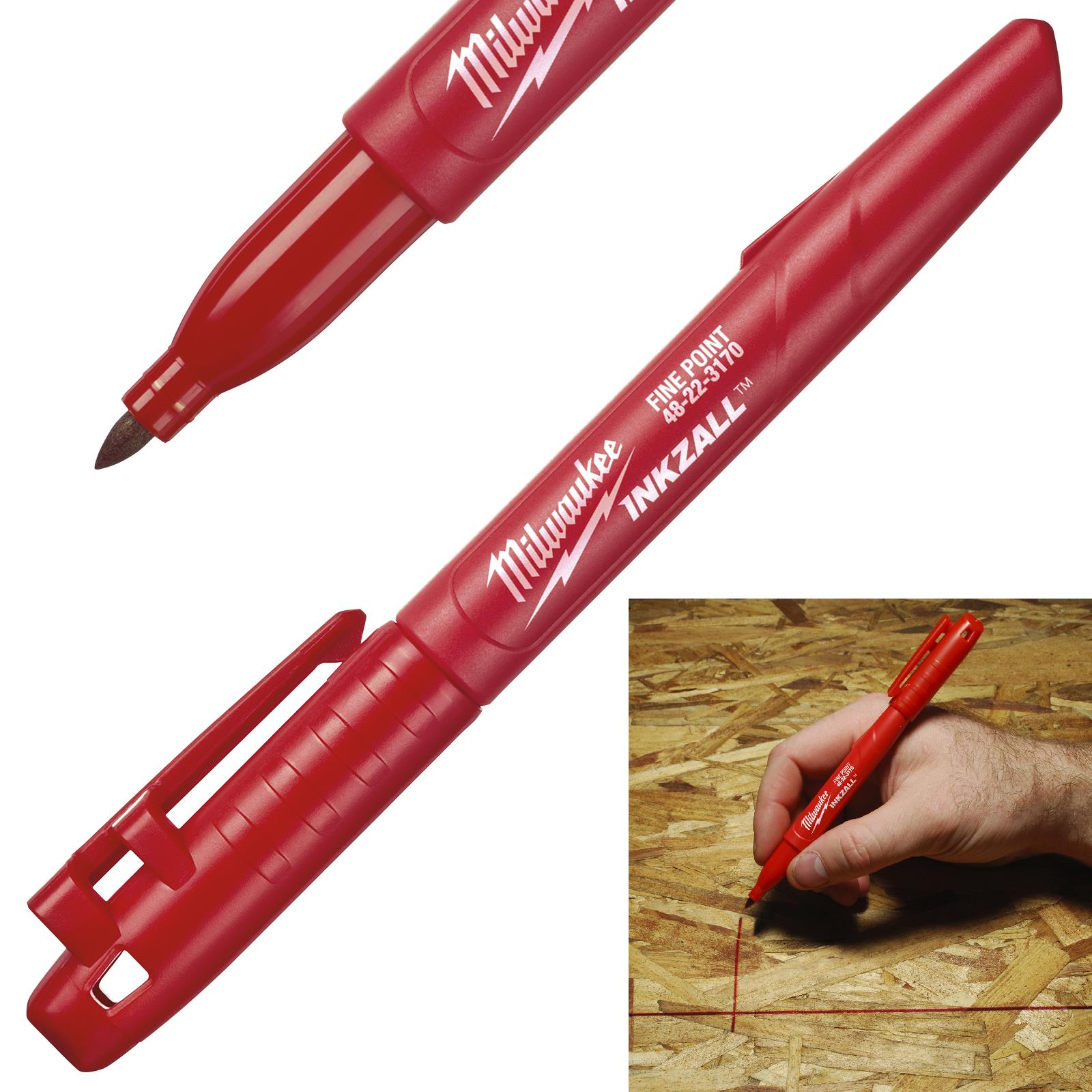 Milwaukee INKZALL Fine Tip Marker Pen Red 1mm Tip 