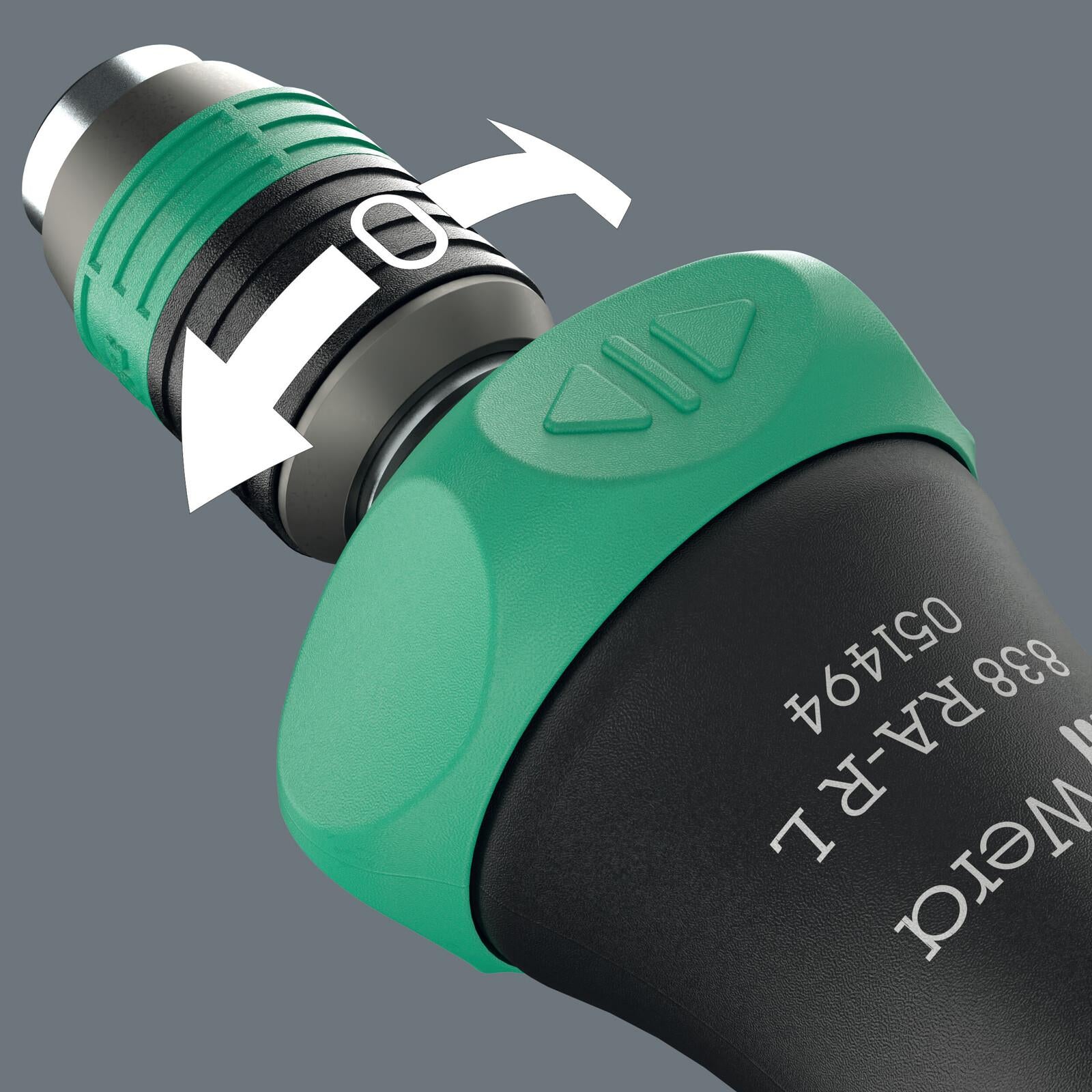 Wera Ratchet Screwdriver 838 RA-R L Bit Holding Screwdriver with Ratchet Functionality 1/4" Hex