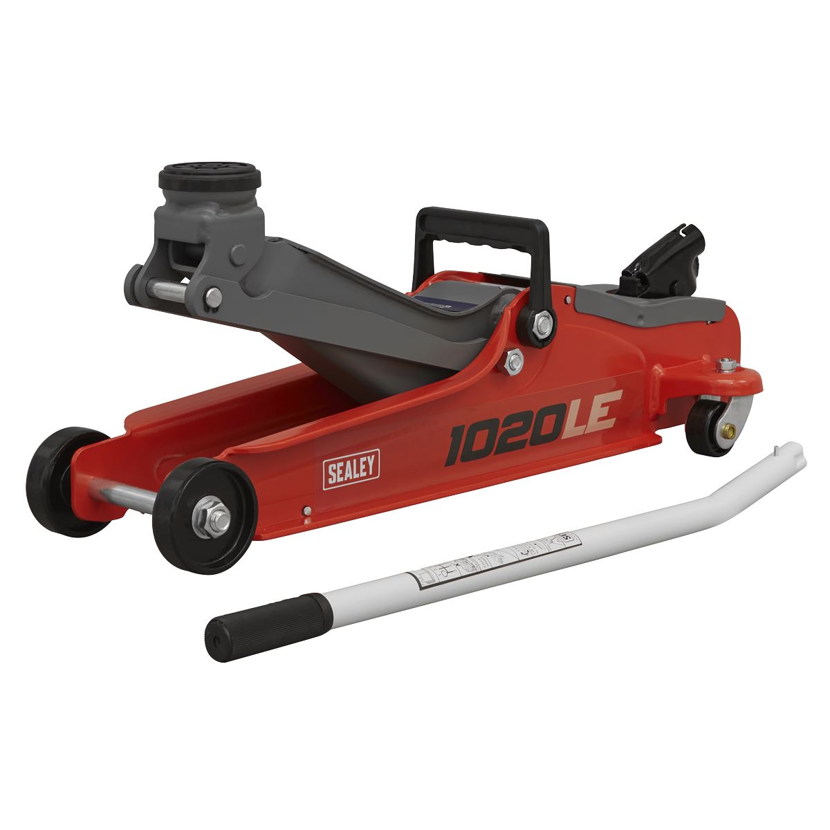 Sealey Trolley Jack 2tonne Low Entry Short Chassis - Red