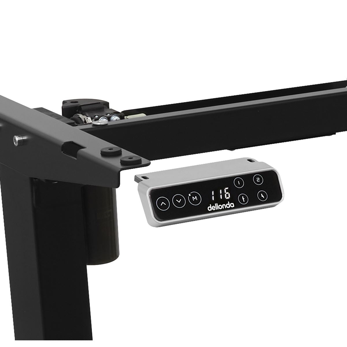 Dellonda Electric Adjustable Desk Frame, Digital Controls, 70kg Capacity, Black