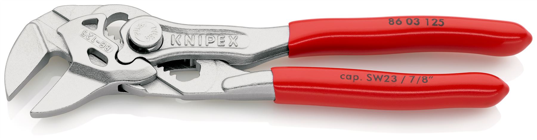 KNIPEX Pliers Wrench Slip Joint Plier 125mm Chrome Plastic Coated Handles 86 03 125 SB