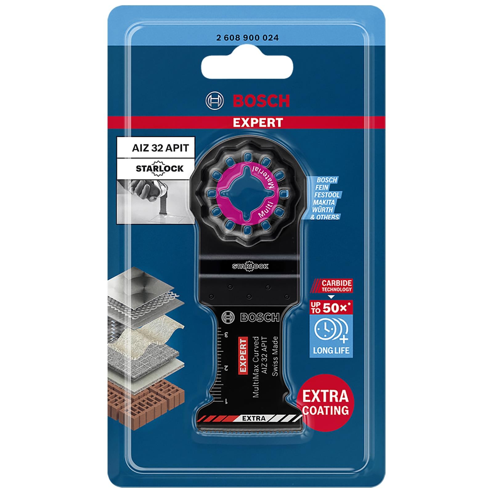 Bosch EXPERT Multi Tool Blade Starlock 32mm x 40mm Carbide Technology AIZ 32 APIT MultiMax 