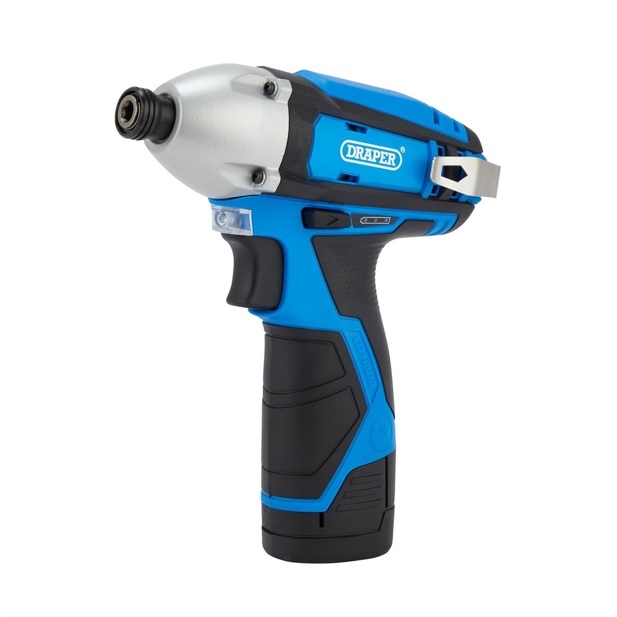 Draper 12V Impact Driver 1/4" Hex. 1 x 1.5Ah Battery 1 x Fast Charger 70332  White Rose Tools
