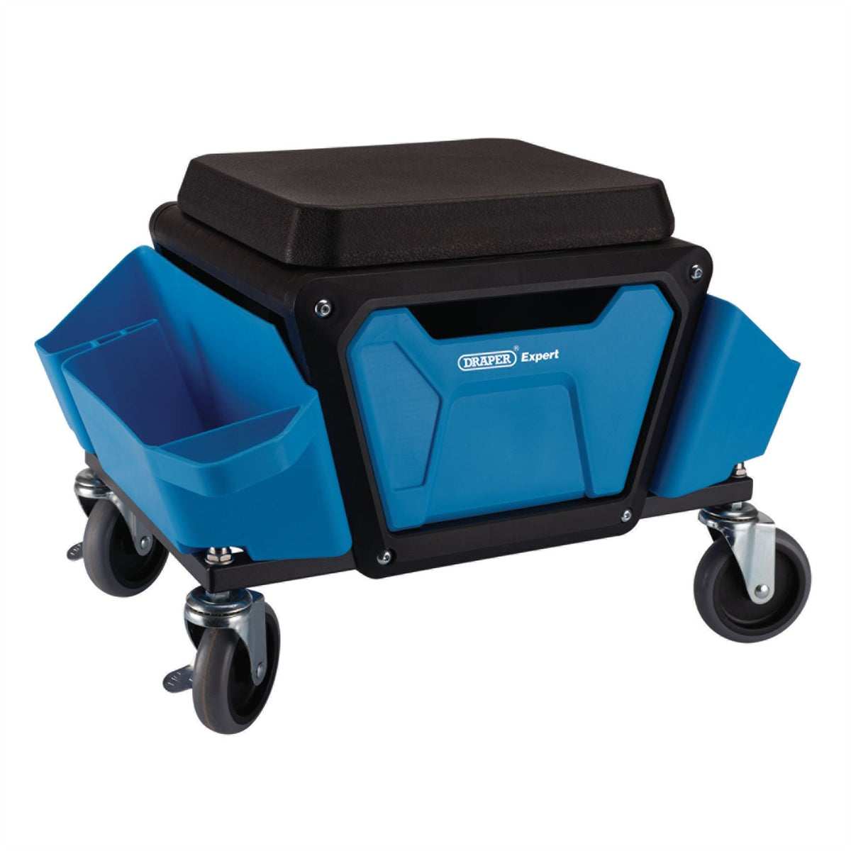 Draper Expert Work Stool with Tool Storage Blue 23716  White Rose Tools