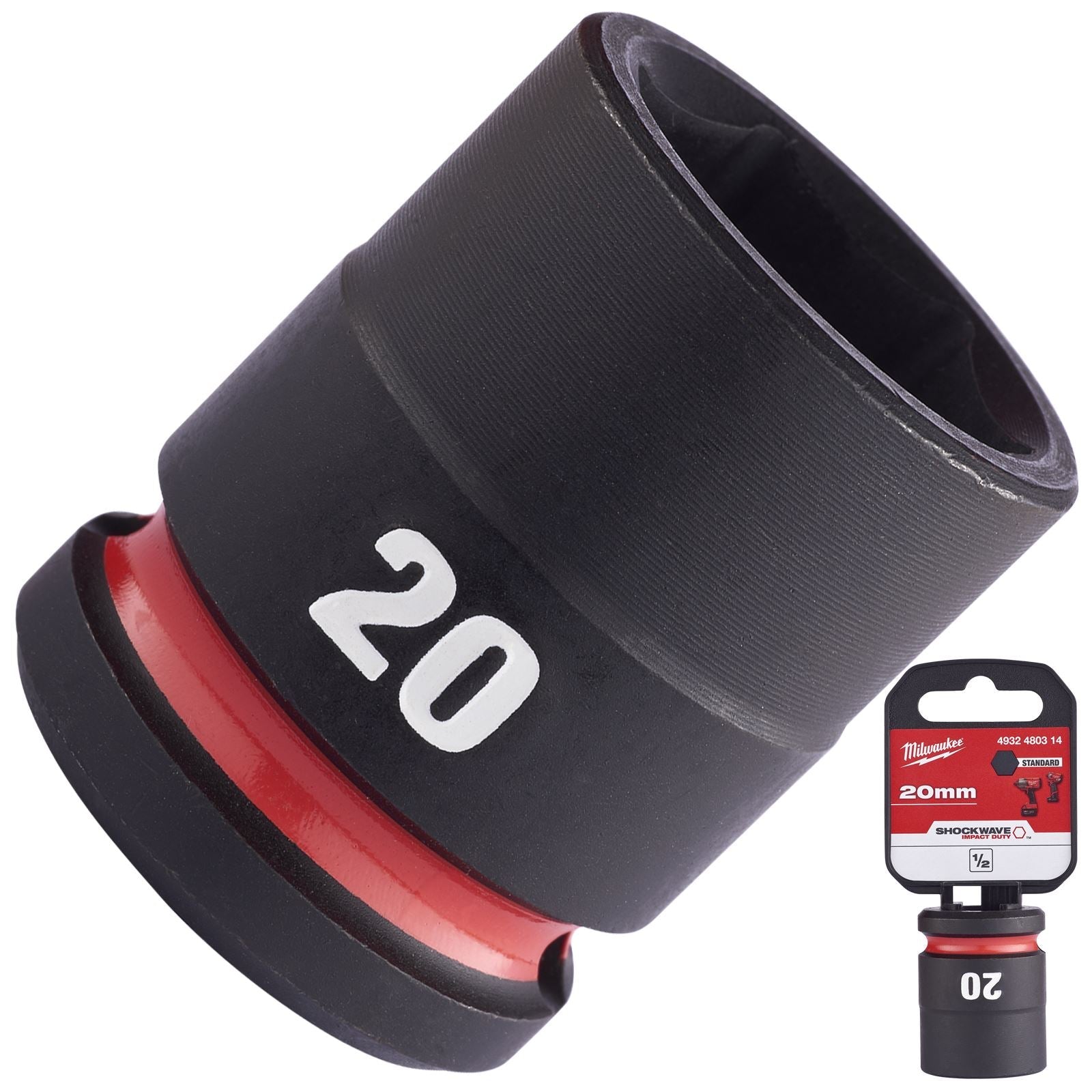 Milwaukee Impact Sockets Standard 1/2" Drive 8-32mm SHOCKWAVE Impact Duty 