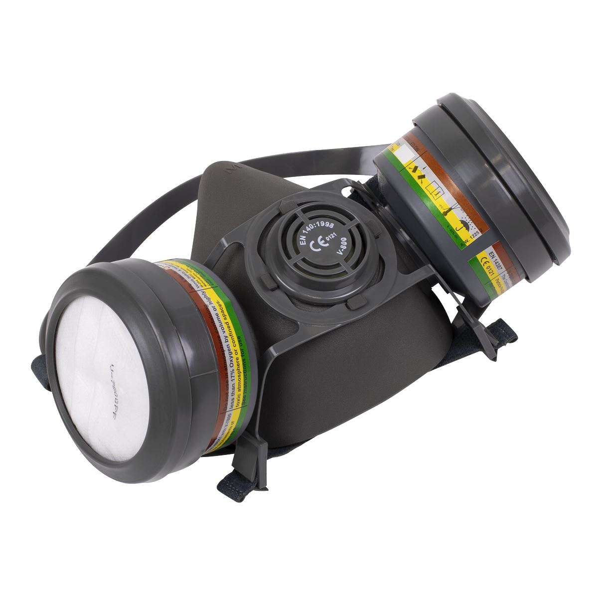 Worksafe by Sealey Half Mask with ABEK1 P2R Filter Cartridges 