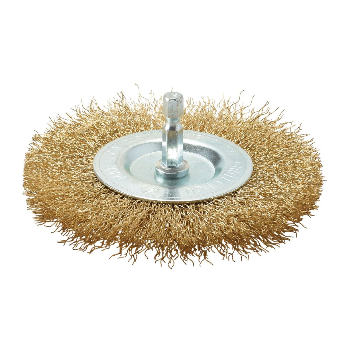 Draper Brassed Steel Crimped Wire Wheel Brush 100mm 41428  White Rose Tools