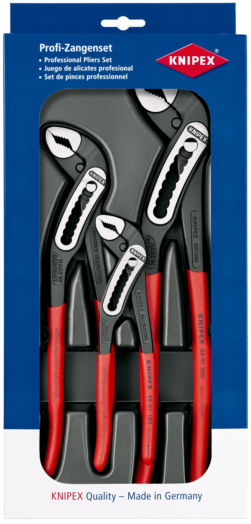 Knipex Alligator Water Pump Pliers Set 3 Piece 180mm 250mm 300mm 00 20 09 V03