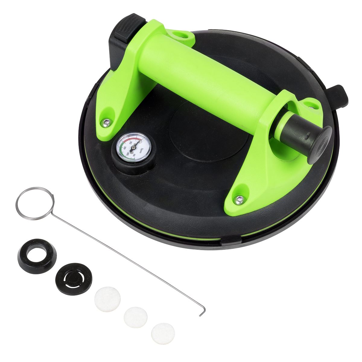 Sealey Heavy Lift Suction Cup with Vacuum Grip Pressure Gauge