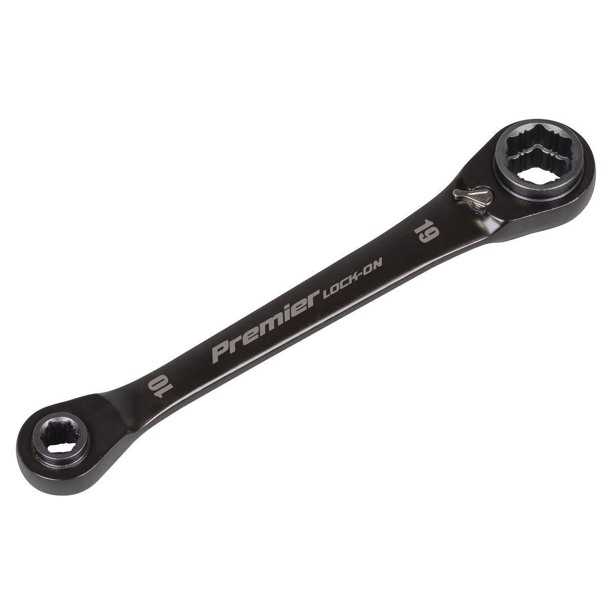Sealey Premier Black Black Series 4-in-1 Reversible Lock-On™ Ratchet Ring Spanner 