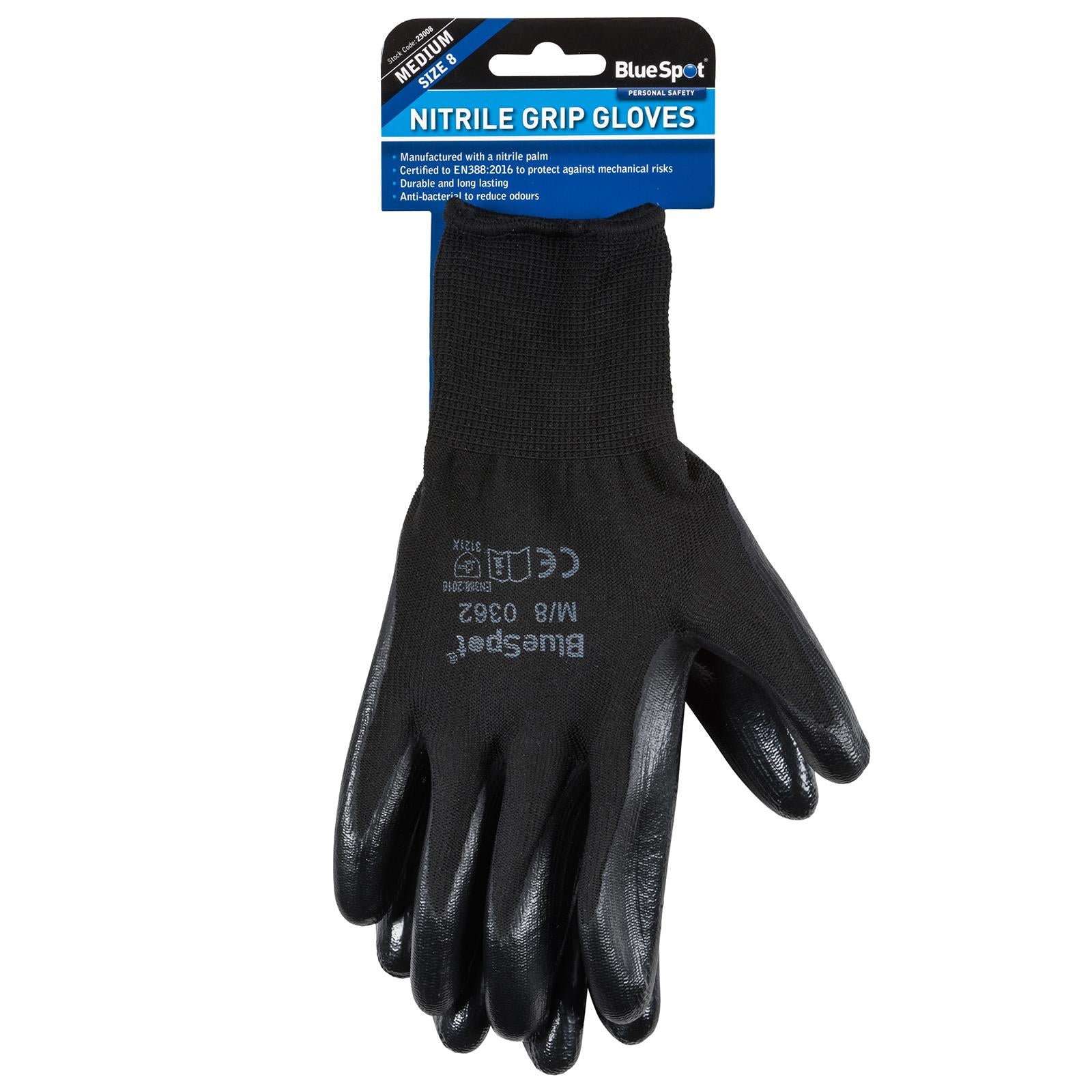 BlueSpot Nitrile Grip Gloves 1 Pair