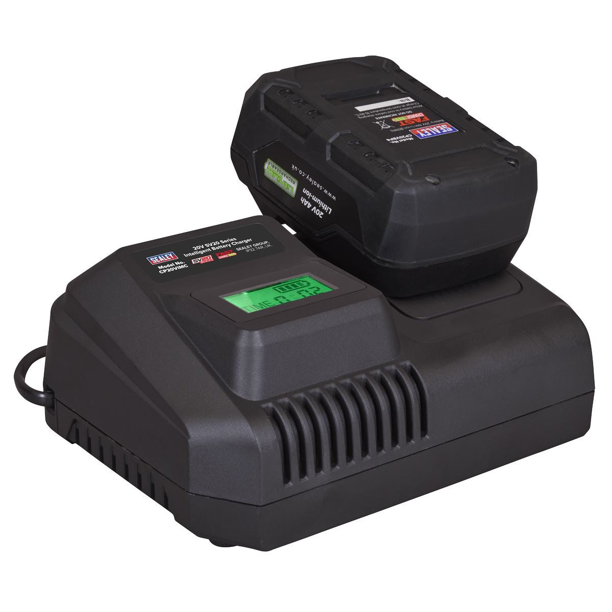 Sealey Intelligent Battery Charger 20V SV20 Series Lithium-ion  White Rose Tools