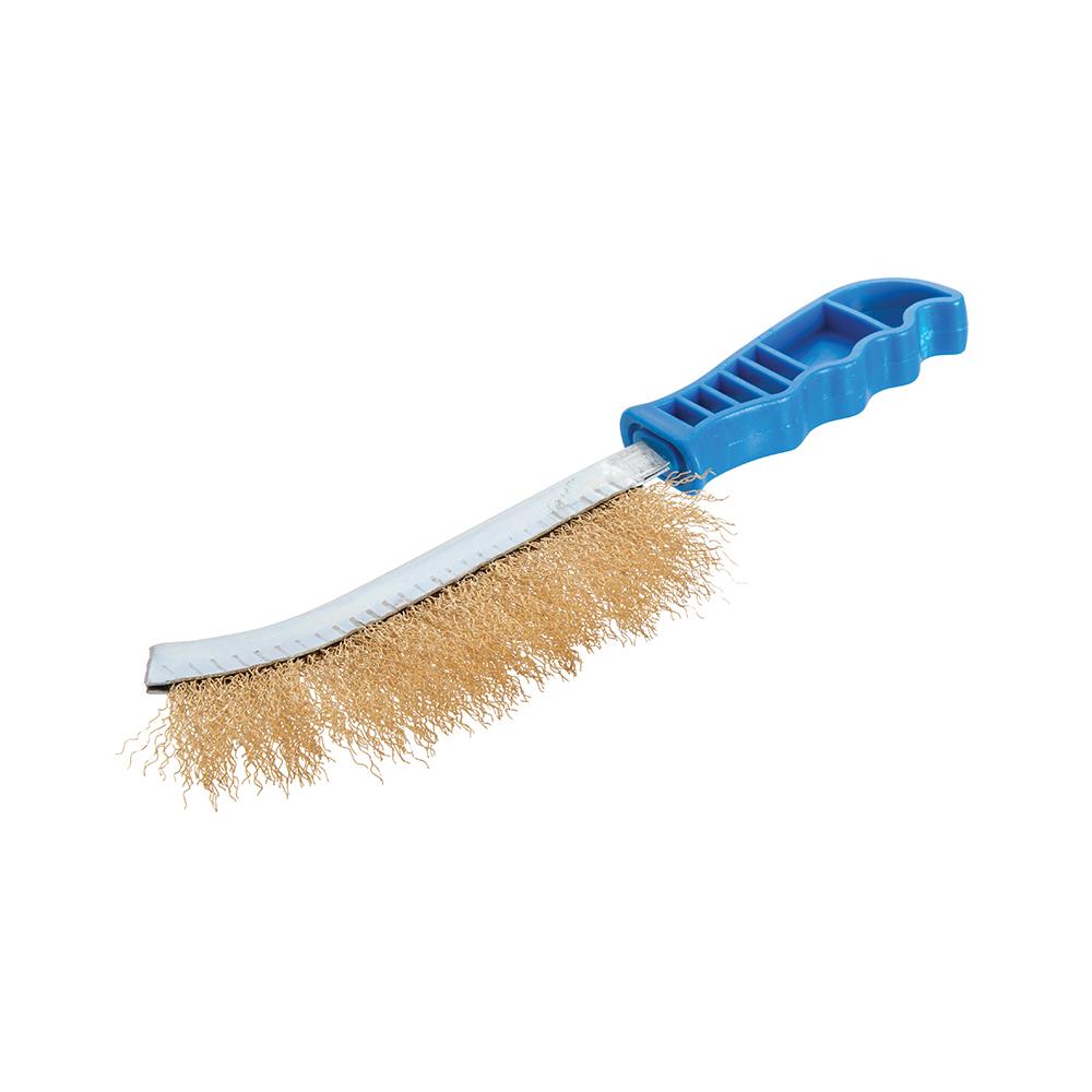 Silverline Brass Wire Bristle Brush 250mm Paint Rust Removal Metal Cleaning