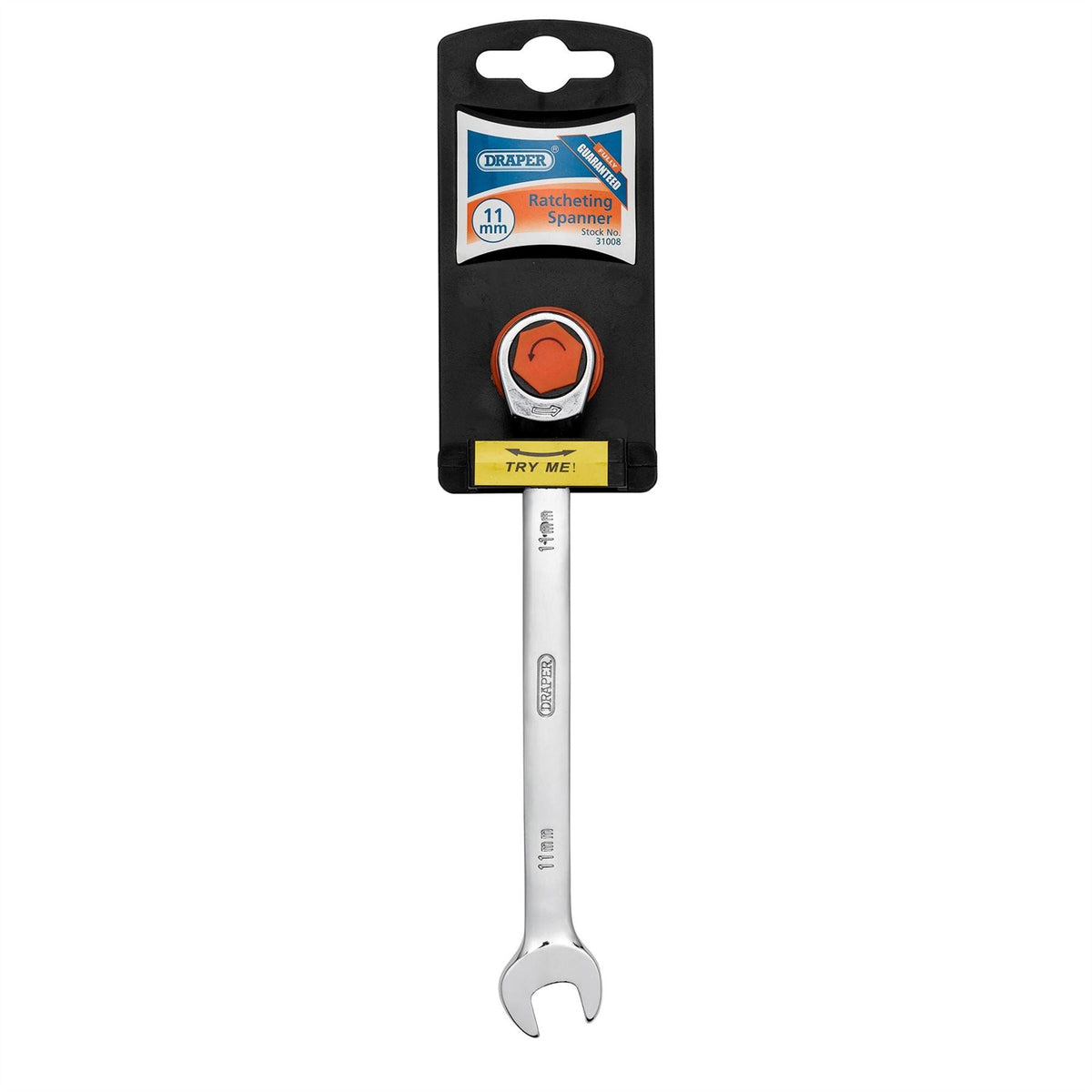 Draper Metric Ratcheting Combination Spanner 11mm 31008  White Rose Tools