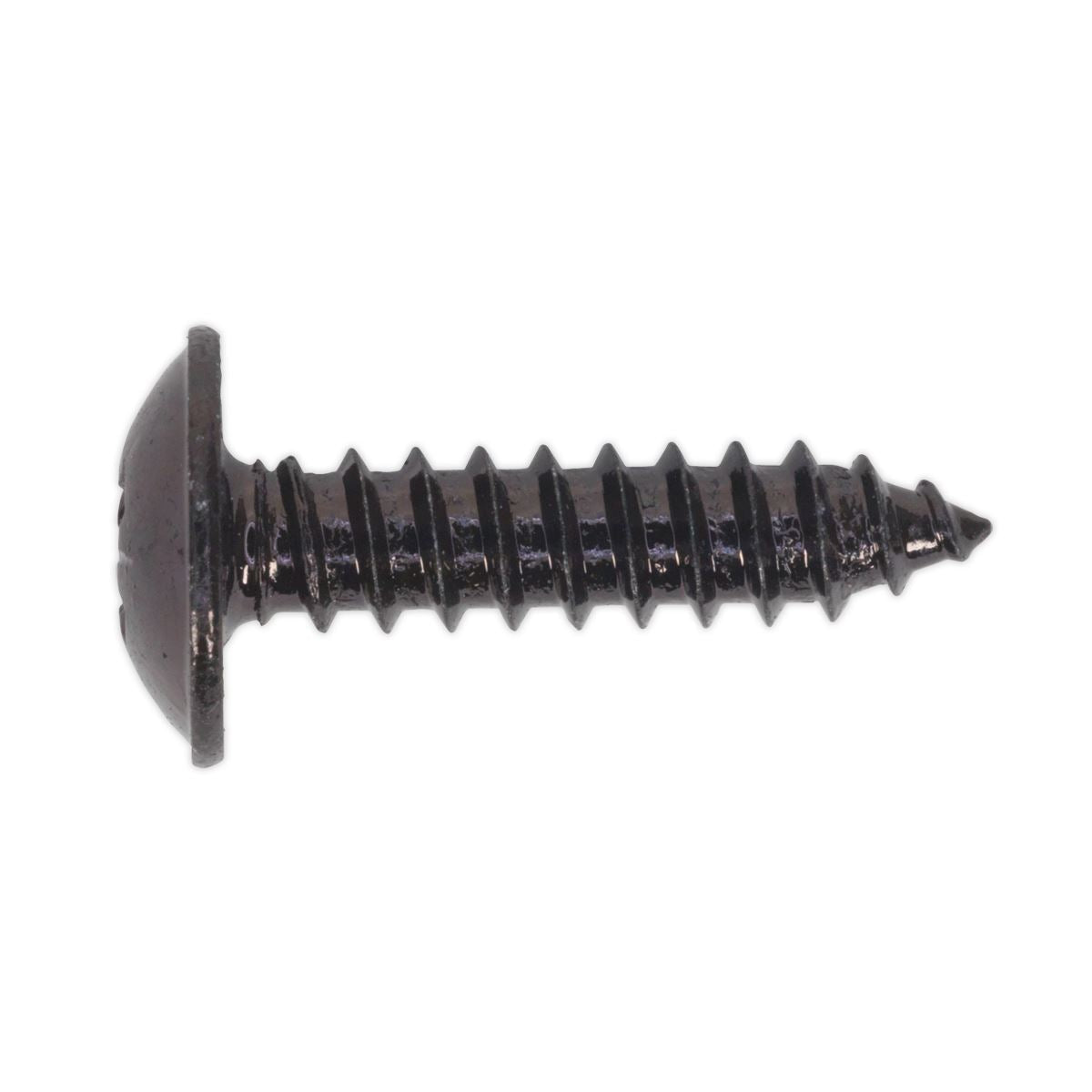 Sealey Self-Tapping Screw 4.8 x 19mm Flanged Head Black Pozi Pack of 100 