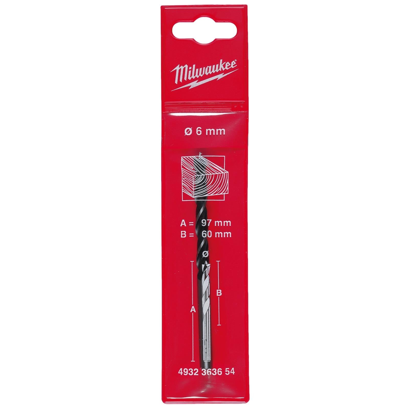 Milwaukee Lip and Spur Brad Point Wood Drill Bits 