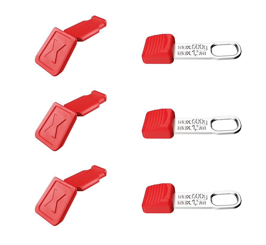 KNIPEX Tethered Tool Clips (3x) ColorCode Clips Red Colour (x3) KNIPEXtend for KNIPEX Comfort Handles 00 62 06 TCR