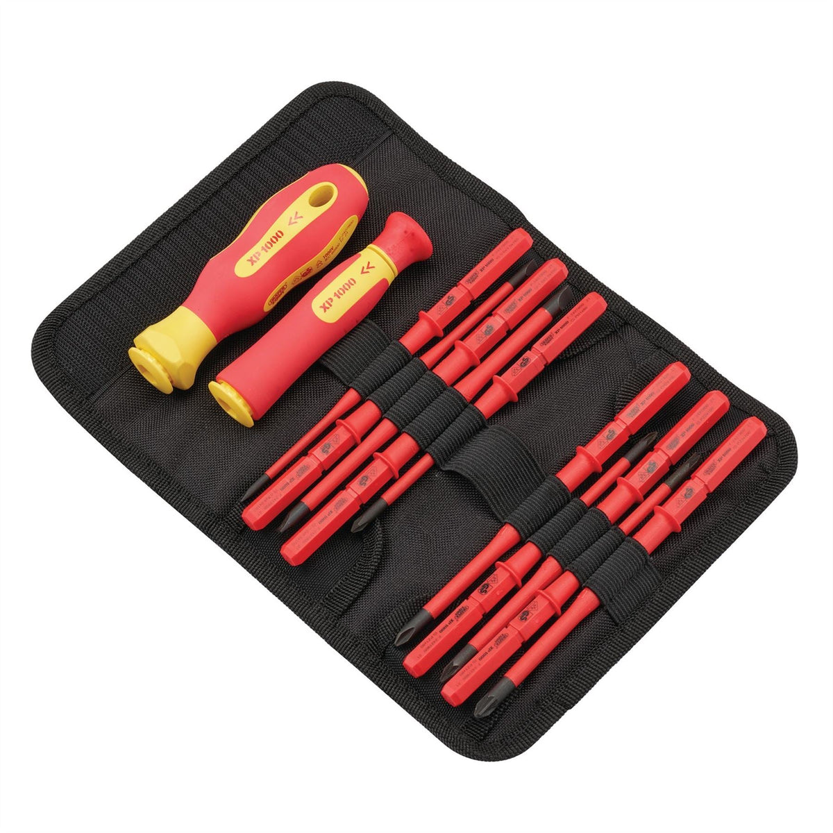 Draper XP1000 VDE Slimline Interchangeable Screwdriver Set (12 Piece) 70867  White Rose Tools