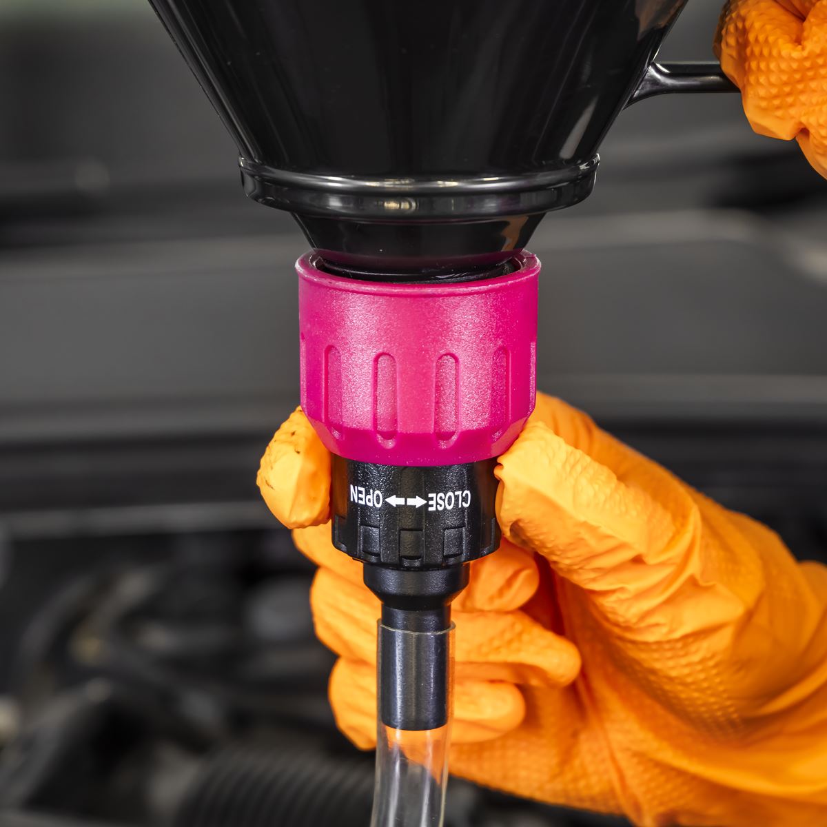 Sealey Valved Flexible Spout Funnel with Filter 160mm