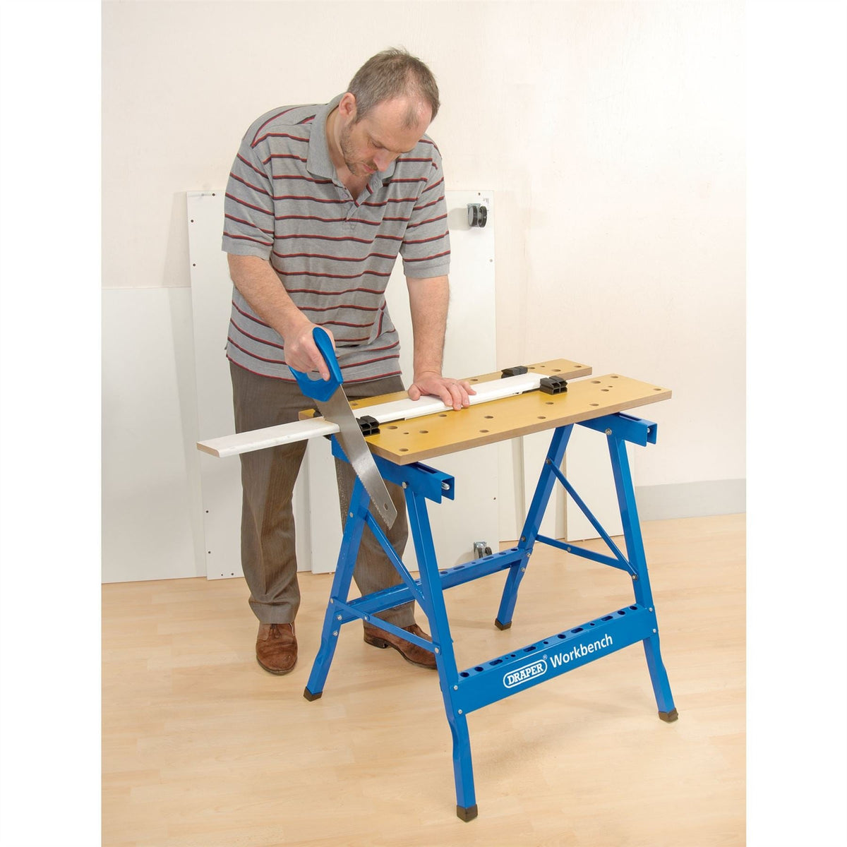 Draper Fold Down Workbench 800 x 800 x 655mm 21353  White Rose Tools