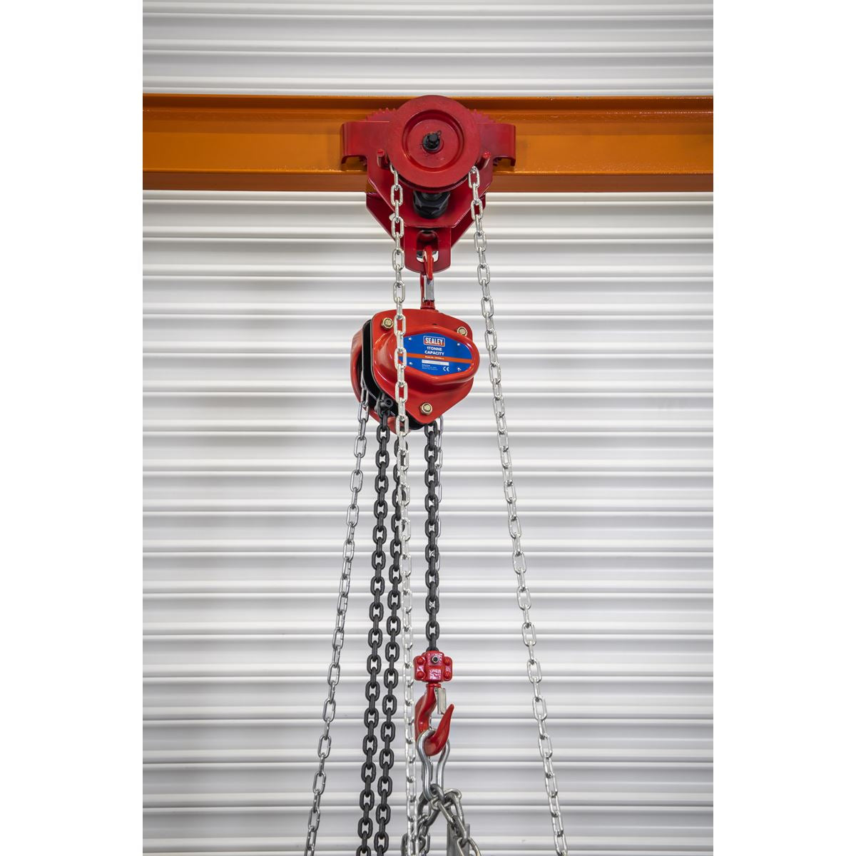 Sealey Portable Adjustable Gantry Crane with Geared Trolley Combo 1 Tonne 