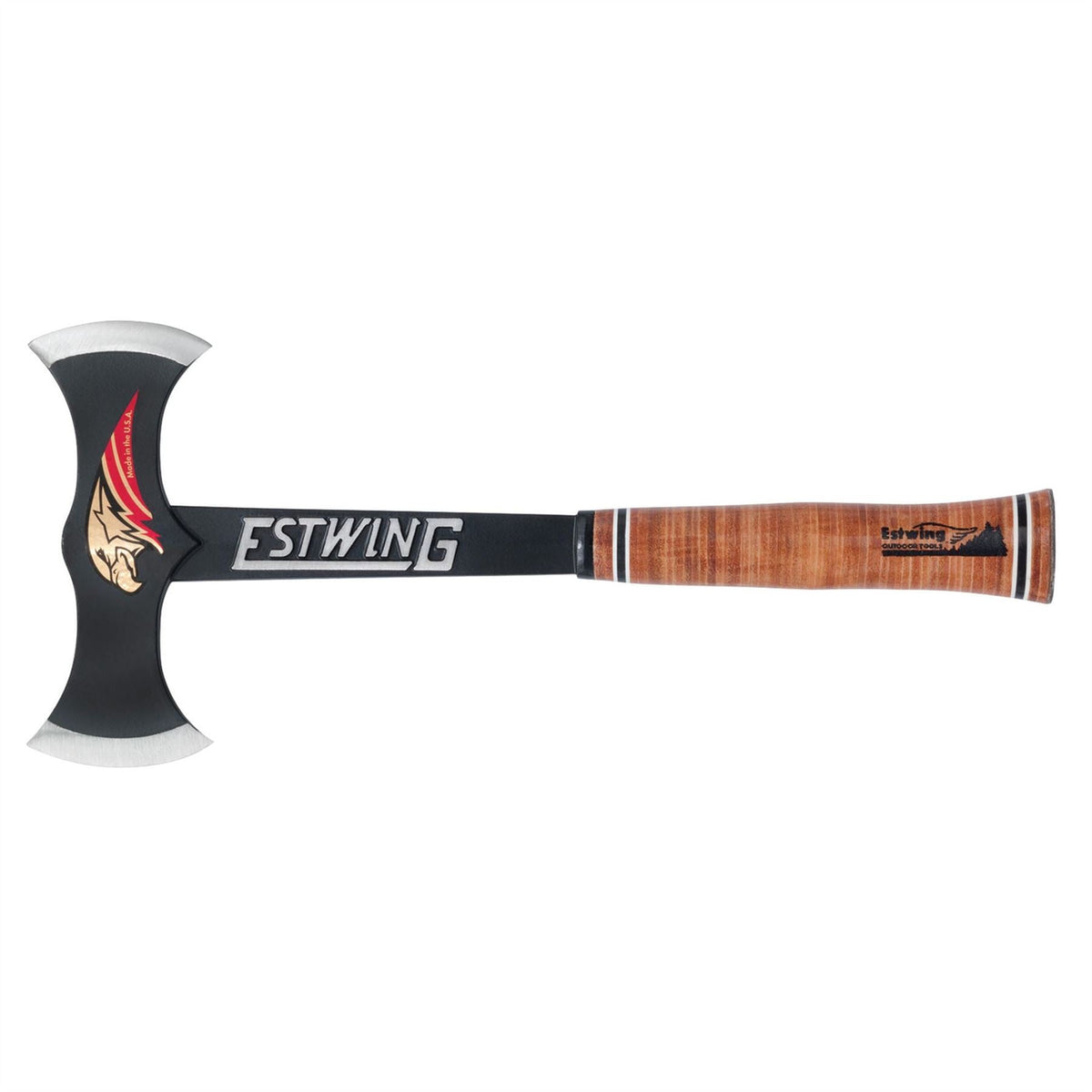 Estwing EDBA Black Eagle Double Bit Axe with Leather Grip 17" 24057  White Rose Tools