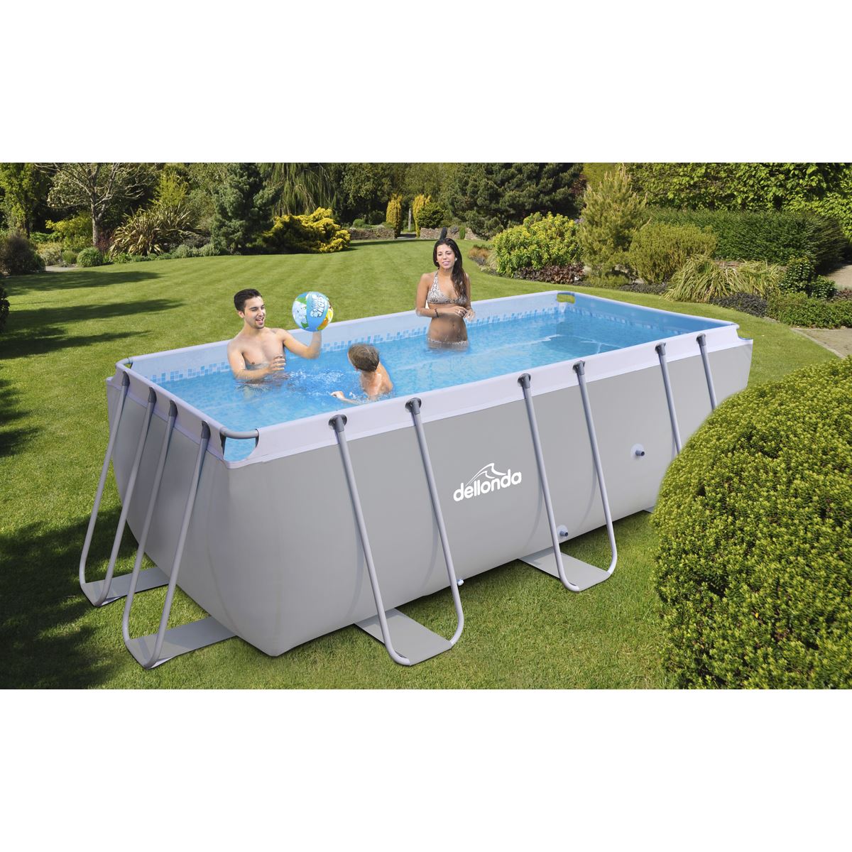 Dellonda 13ft Deluxe Steel Swimming Pool with Filter Pump
