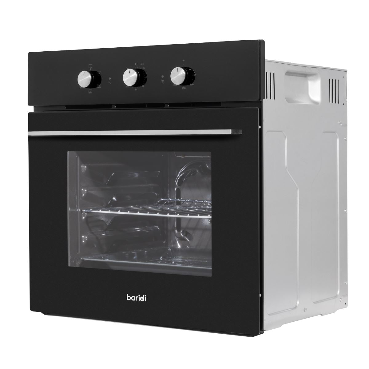 Baridi Built-In 5-Function Fan Assisted Oven with Timer 60cm, 55L Capacity - Black