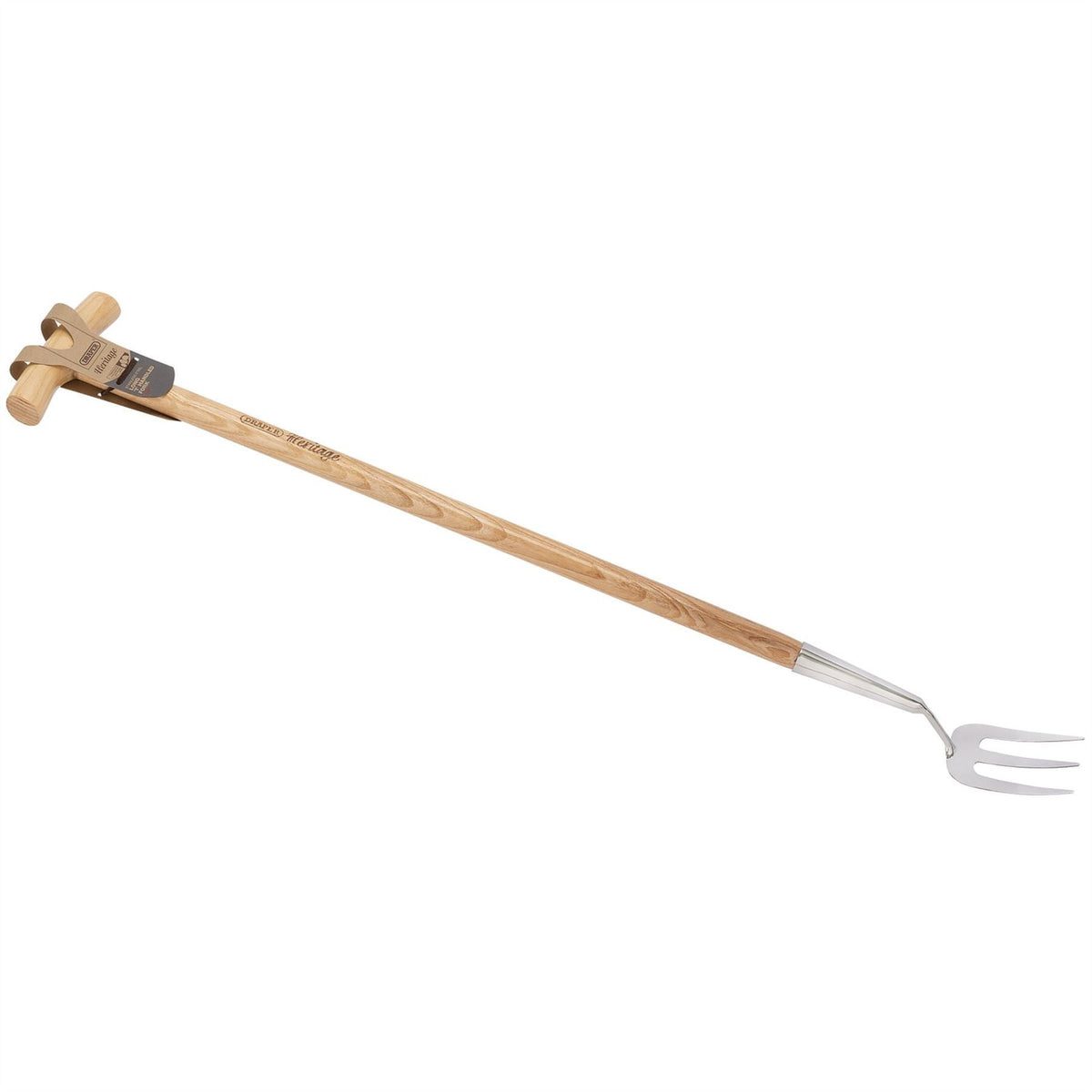 Draper Heritage Stainless Steel Fork With Ash Long Handle 99031  White Rose Tools
