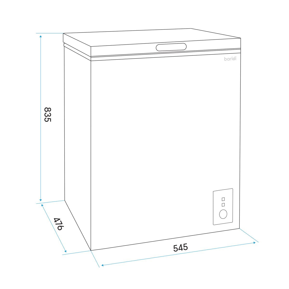 Baridi Freestanding Chest Freezer, 99L Capacity, Garages and Outbuilding Safe, -12 to -24°C Adjustable Thermostat with Refrigeration Mode, White