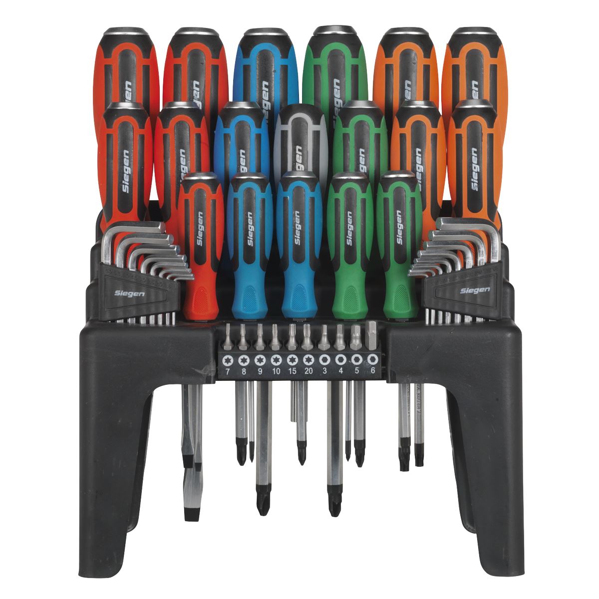 Siegen by Sealey Hammer-Thru Screwdriver, Hex Key & Bit Set 44pc 