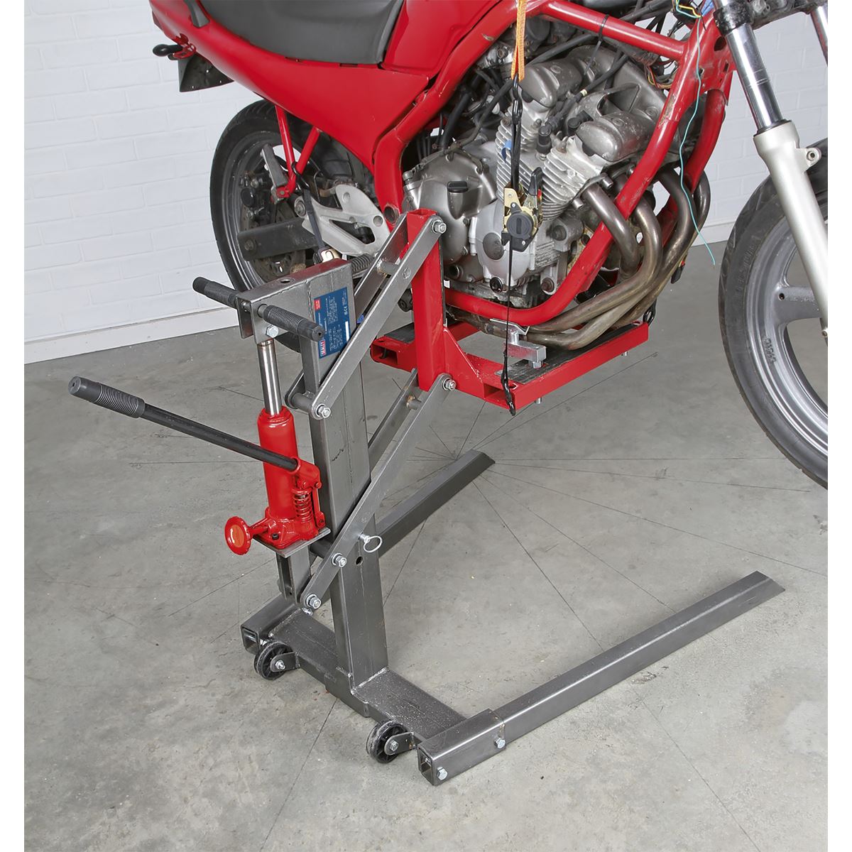 Sealey Single Post Hydraulic Portable Motorcycle Lift 450kg Capacity