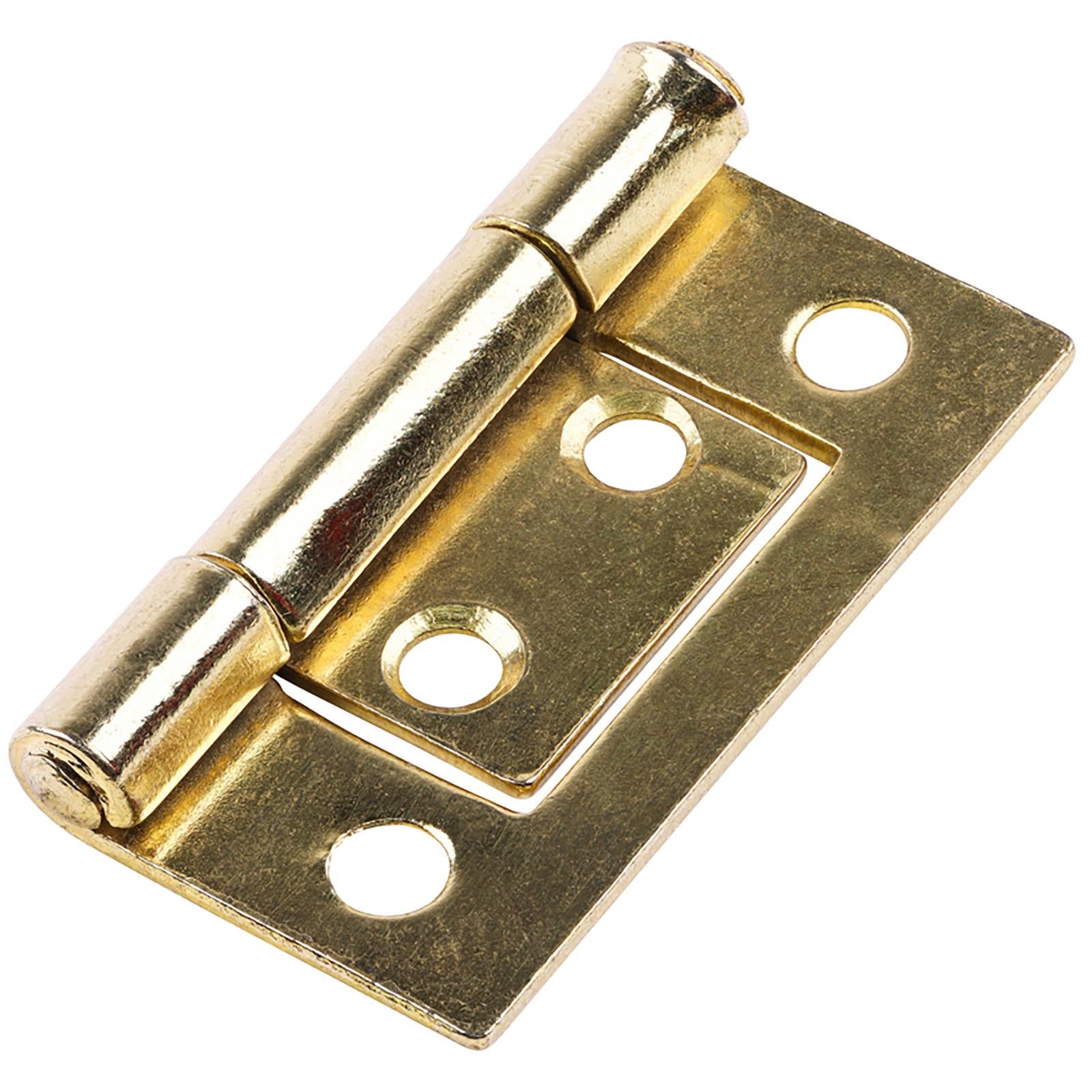 TIMCO Flush Hinge (105) for Cupboards Cabinets Doors Shutters Zinc Electro Brass White - Choose Size and Colour