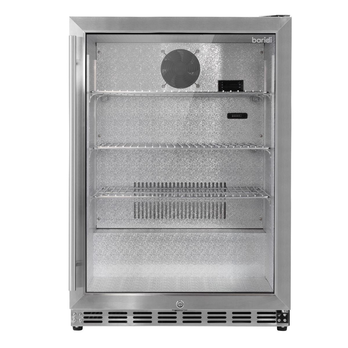 Baridi Outdoor Drinks/Beverage/Bar Fridge with Triple Glazed Door & Security Lock 150L - Stainless Steel  White Rose Tools