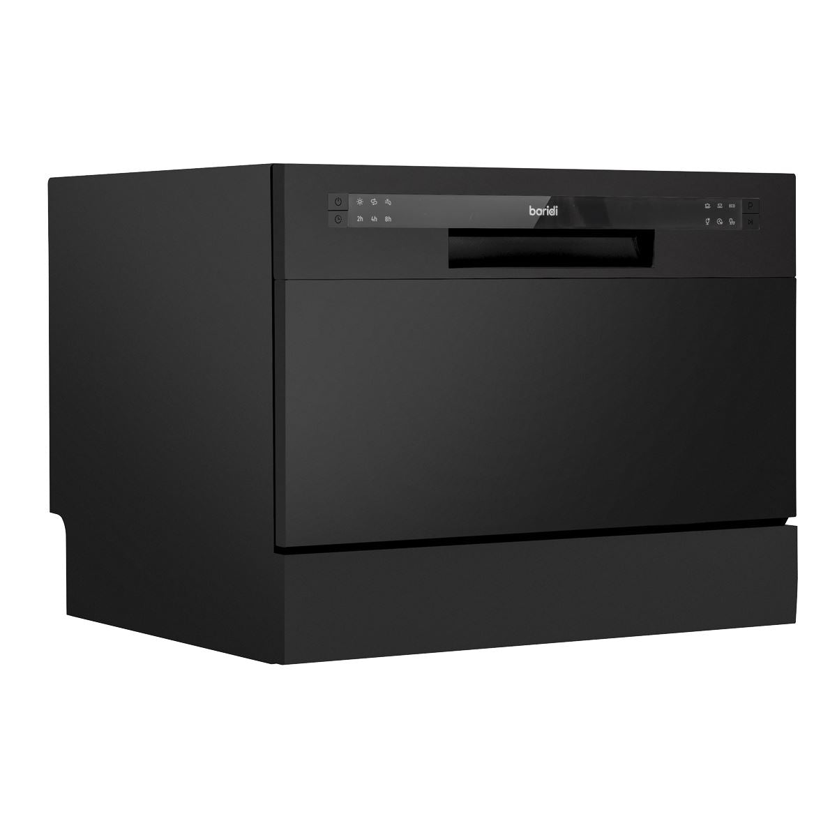 Baridi Compact Tabletop Dishwasher 6 Place Settings, 6 Programmes, Low Noise, 6.5L Cycle, Start Delay - Black
