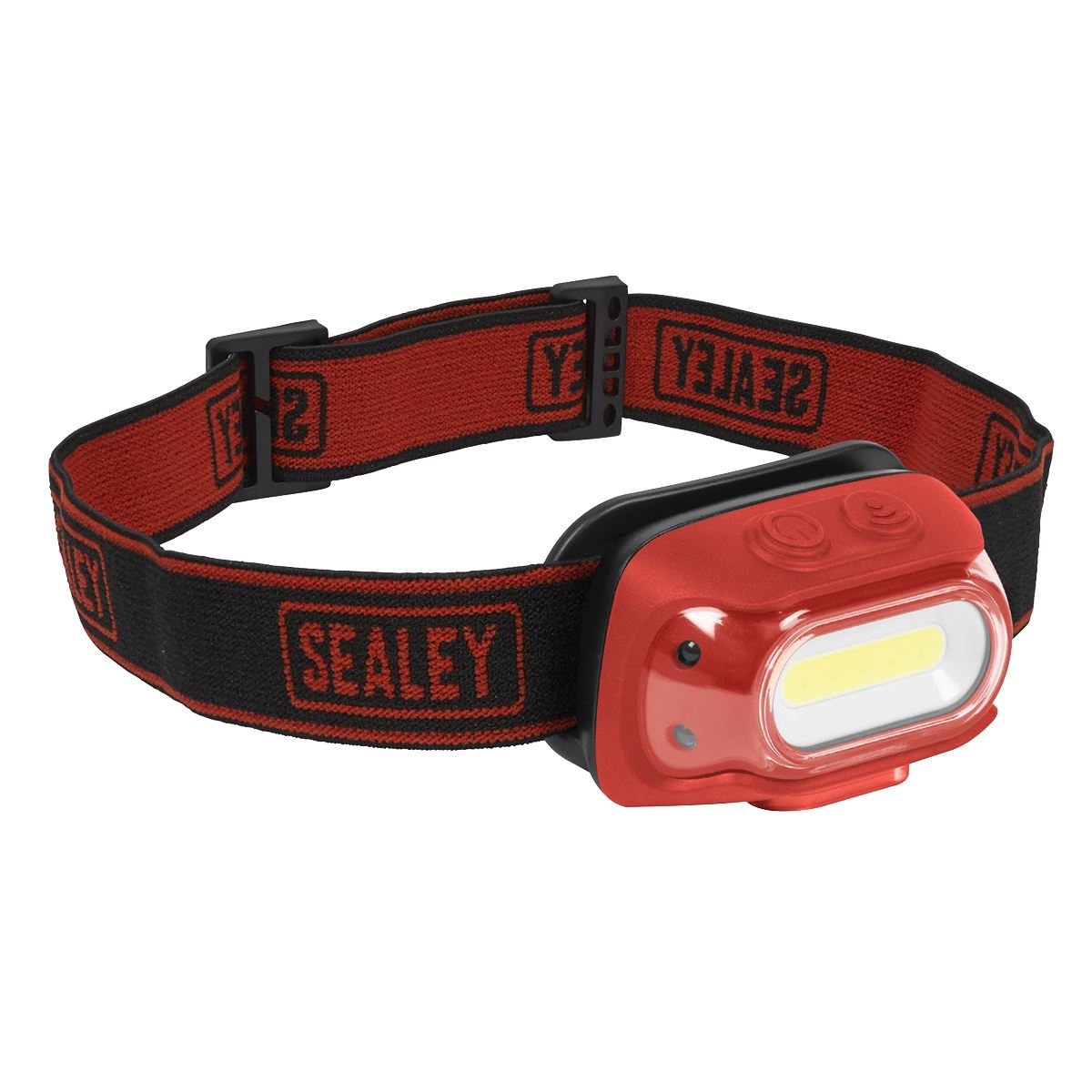 Sealey Rechargeable Head Torch with Auto-Sensor 8W COB LED - Red