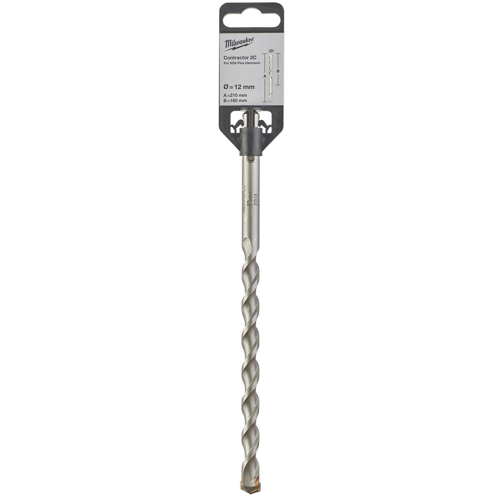 Milwaukee SDS Plus Contractor Hammer Drill Bits 2 Cut 