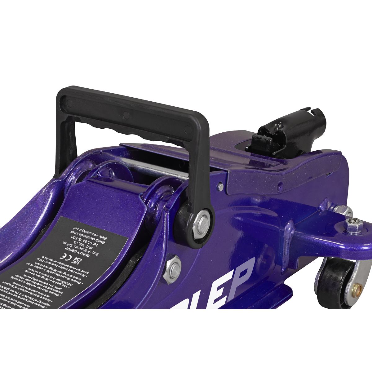 Sealey Low Profile Short Chassis Trolley Jack 2 Tonne - Purple  White Rose Tools