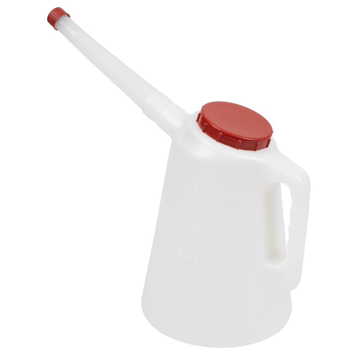 Sealey Oil Container with Flexible Spout 3L - Red Lid  White Rose Tools