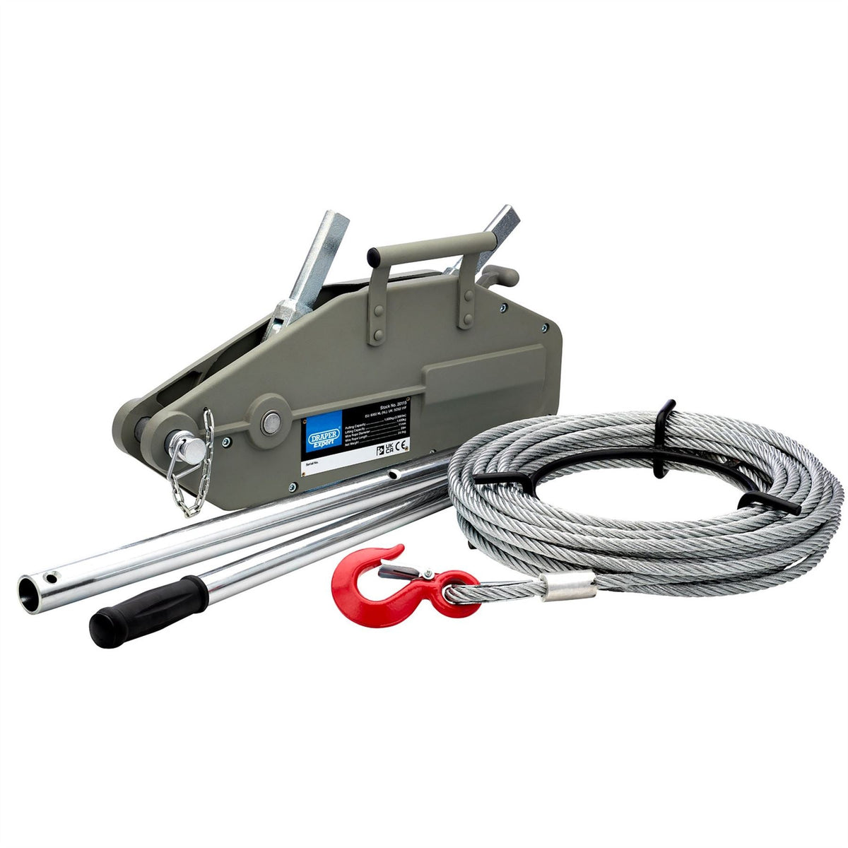 Draper Expert Wire Rope Puller 1600kg 20115  White Rose Tools