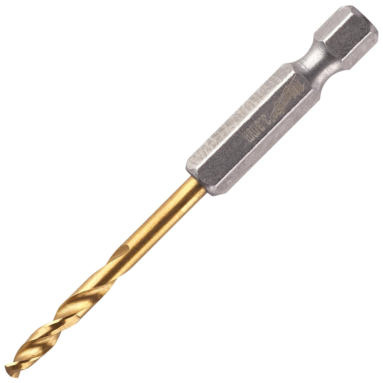 Milwaukee Red Hex Metal Drill Bits HSS Shockwave Impact Duty 1/4" Hex Shank 
