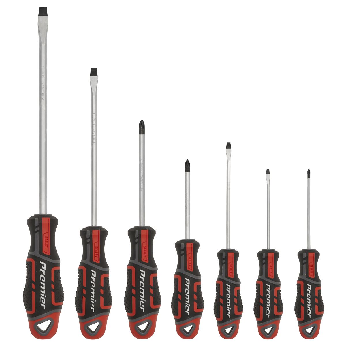 Sealey Premier Screwdriver Set 7pc GripMAX® - Red