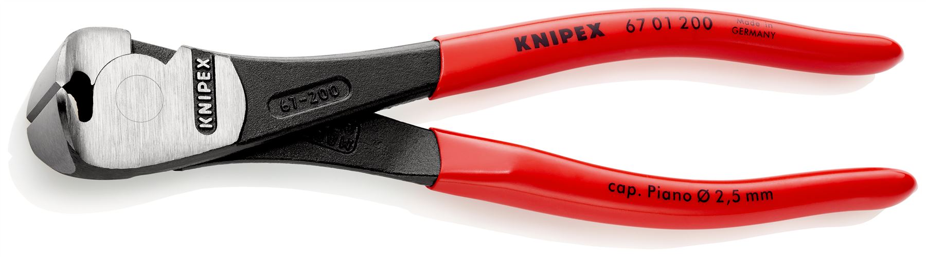 KNIPEX End Cutting Pliers Nipper High Leverage 200mm Plastic Coated 67 01 200