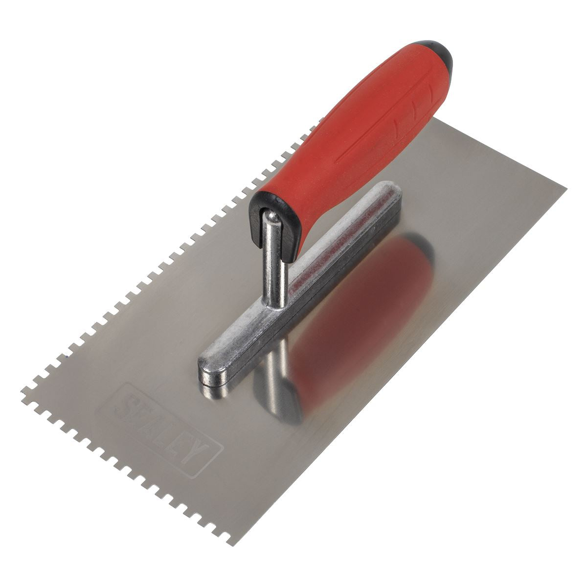Sealey Stainless Steel 270mm Notched Trowel - Rubber Handle - 4mm
