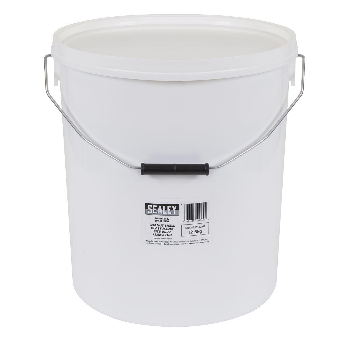 Sealey Walnut Shell Blast Media - Size 16/30 - 12.5kg Tub  White Rose Tools