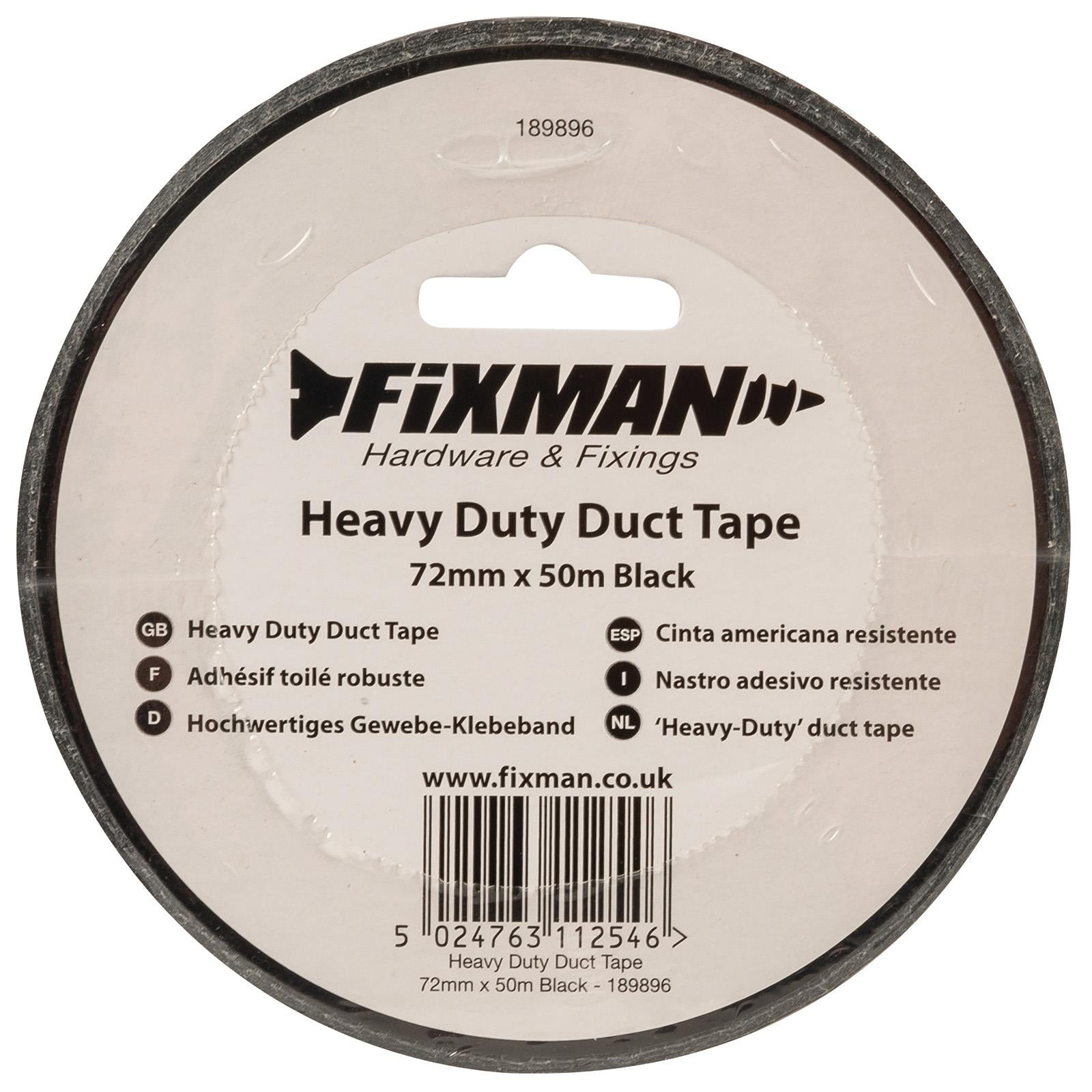 Fixman Duct Tape Heavy Duty Black 72mm x 50m