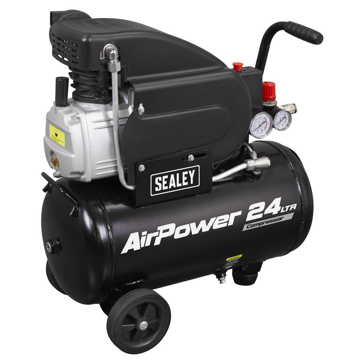 Sealey 24L Direct Drive Air Compressor 2hp with 4pc Air Accessory Kit 
