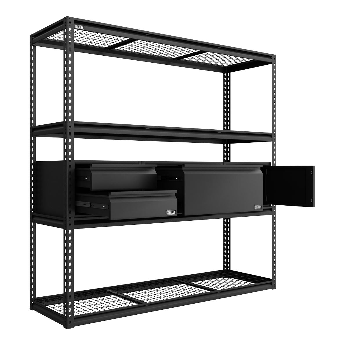 Sealey Heavy-Duty Modular Racking Kit with 3 Storage Units  White Rose Tools